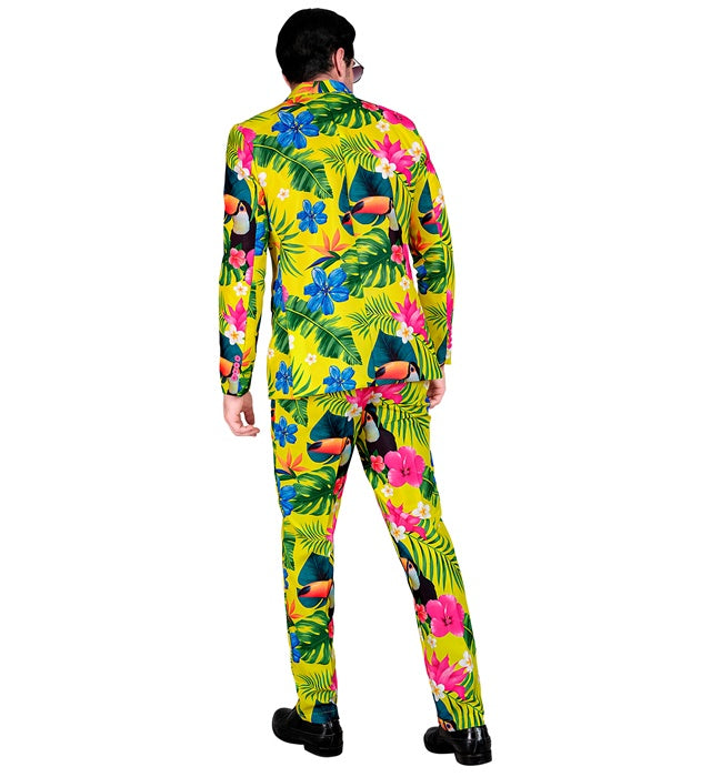 Neon Tropicana Party Anzug mit Jackett und Hose in leuchtendem Design