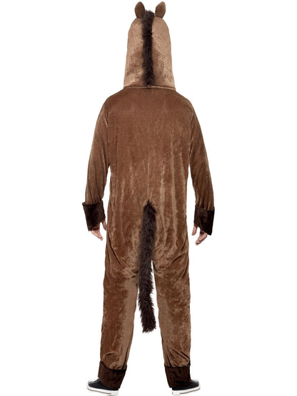 Smiffys Horse Kostüm braun für Erwachsene mit Bodysuit und Kapuze – Detailansicht