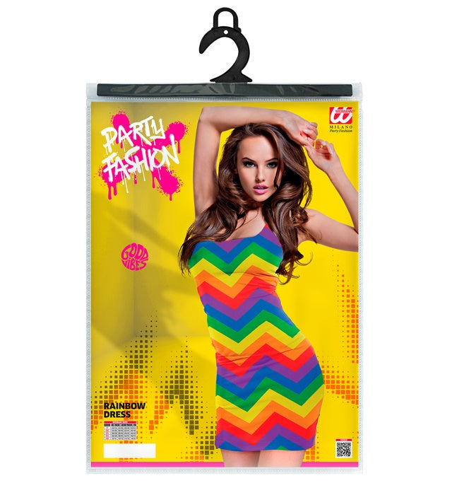 Regenbogen Kleid mit buntem Farbverlauf für Fasnacht und Karneval