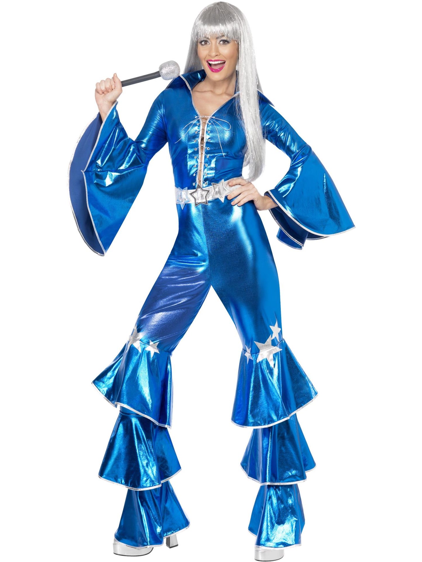 Smiffys DISCO 70s Dancing Dream Costume, Blue CS für Damen
