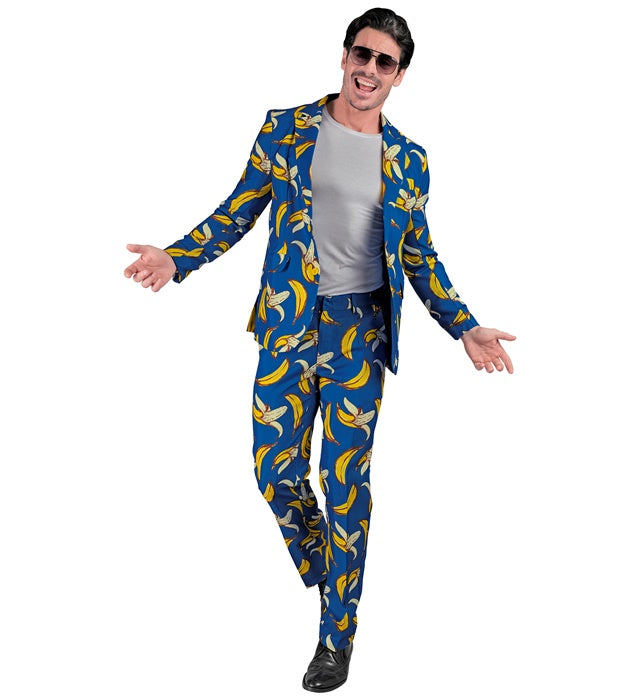 Neon Banane Party Fashion Anzug in leuchtendem Gelb bestehend aus Jackett und Hose