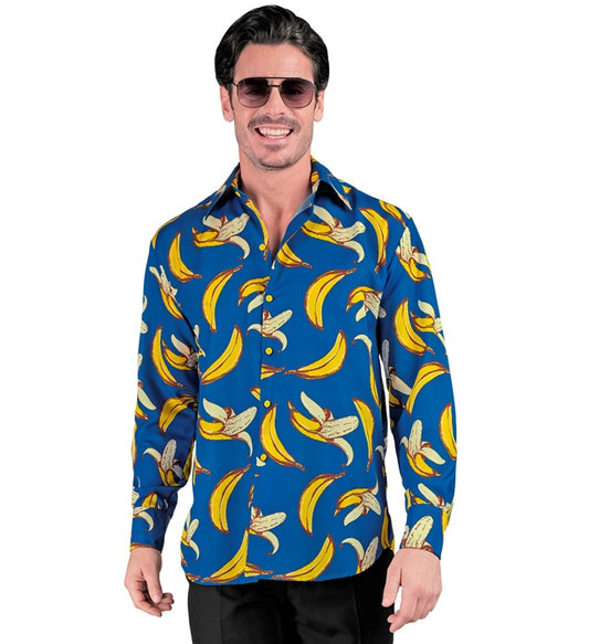 Neon Banane Party Hemd mit leuchtendem Bananen-Motiv für Fasnacht und Mottopartys