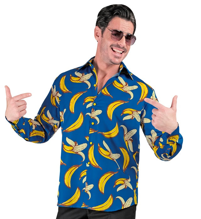 Neon Banane Party Hemd mit leuchtendem Bananen-Motiv für Fasnacht und Mottopartys