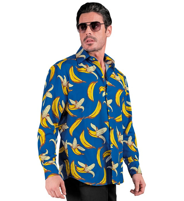 Neon Banane Party Hemd mit leuchtendem Bananen-Motiv für Fasnacht und Mottopartys
