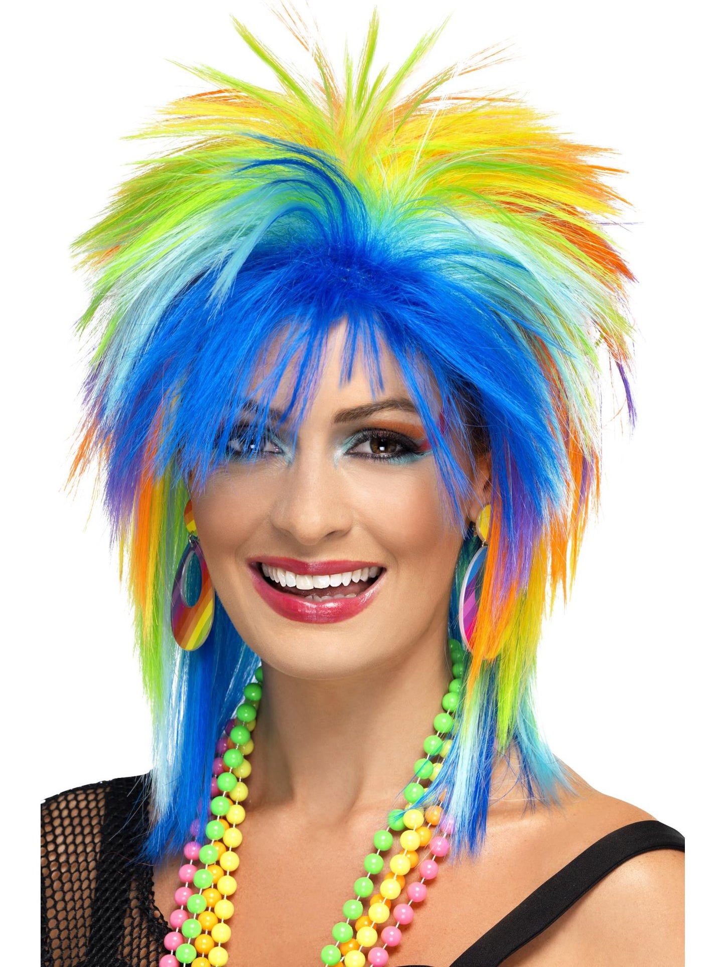 Smiffys 1980S 80s Rainbow Punk Wig, Multi-Coloured für Damen