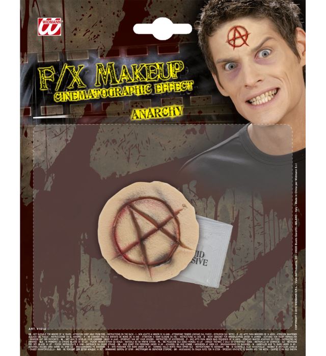 Anarchie Symbol Aufkleber mit Klebstofftube für Fasnacht und Halloween