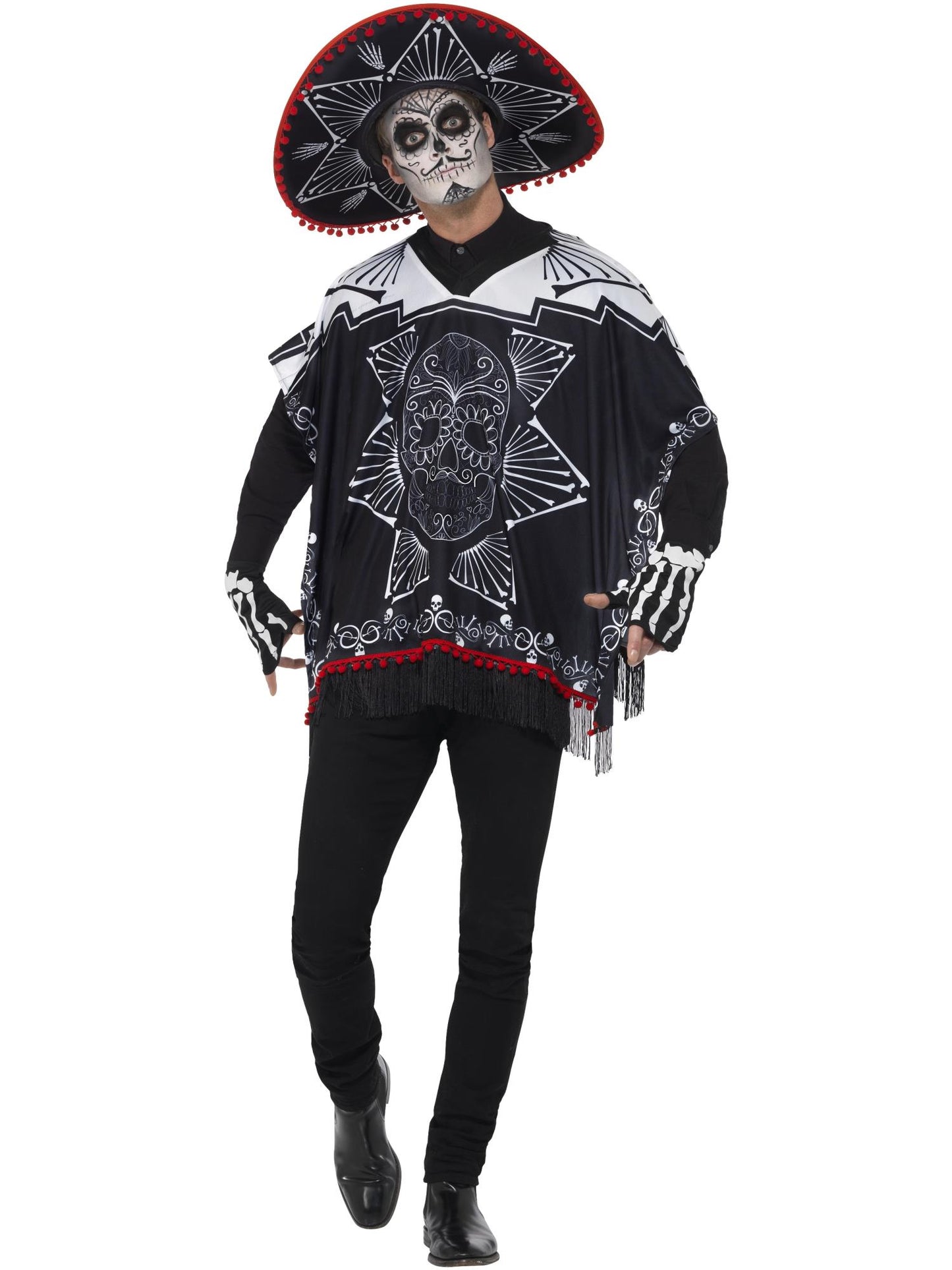 Smiffys DAYDEAD Day of the Dead Bandit Costume, Black & White CS für Unisex