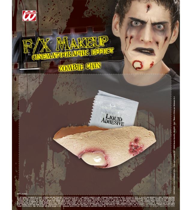 Zombie Kinn Make-up mit Klebstofftube für Halloween Kostüm