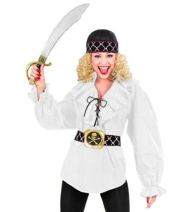 Weisse Renaissance Bluse im Piratenstil für Fasnachtkostüm
