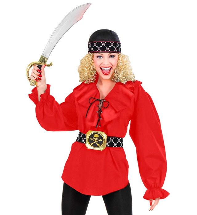 Rote Renaissance Bluse im Piratenstil für Fasnacht und Karneval