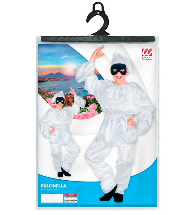 Pulcinella Fasnachtskostüm-Set bestehend aus Mantel, Hose und Hut