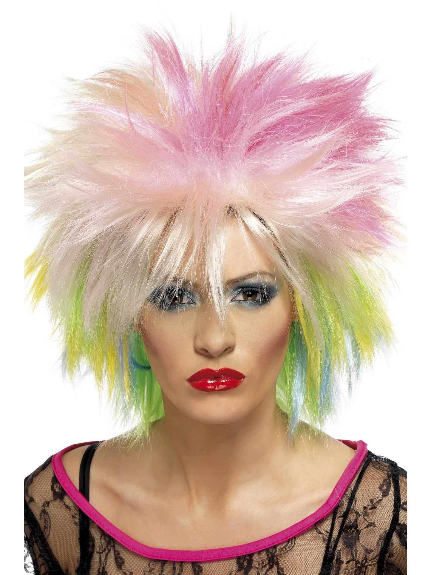 Smiffys 1980S 80s Attitude Wig, Multi-Coloured für Damen