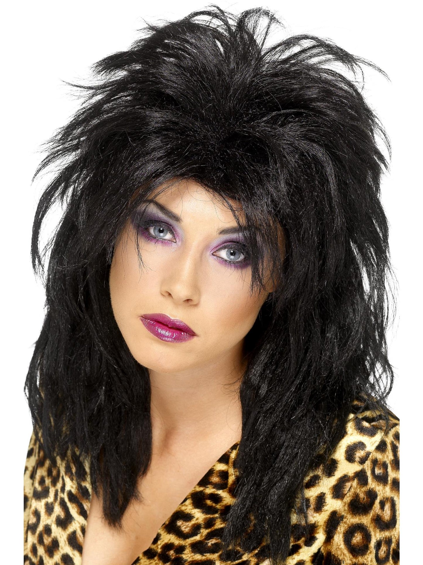 Smiffys 1980S 80s Popstar Wig, Black für Damen