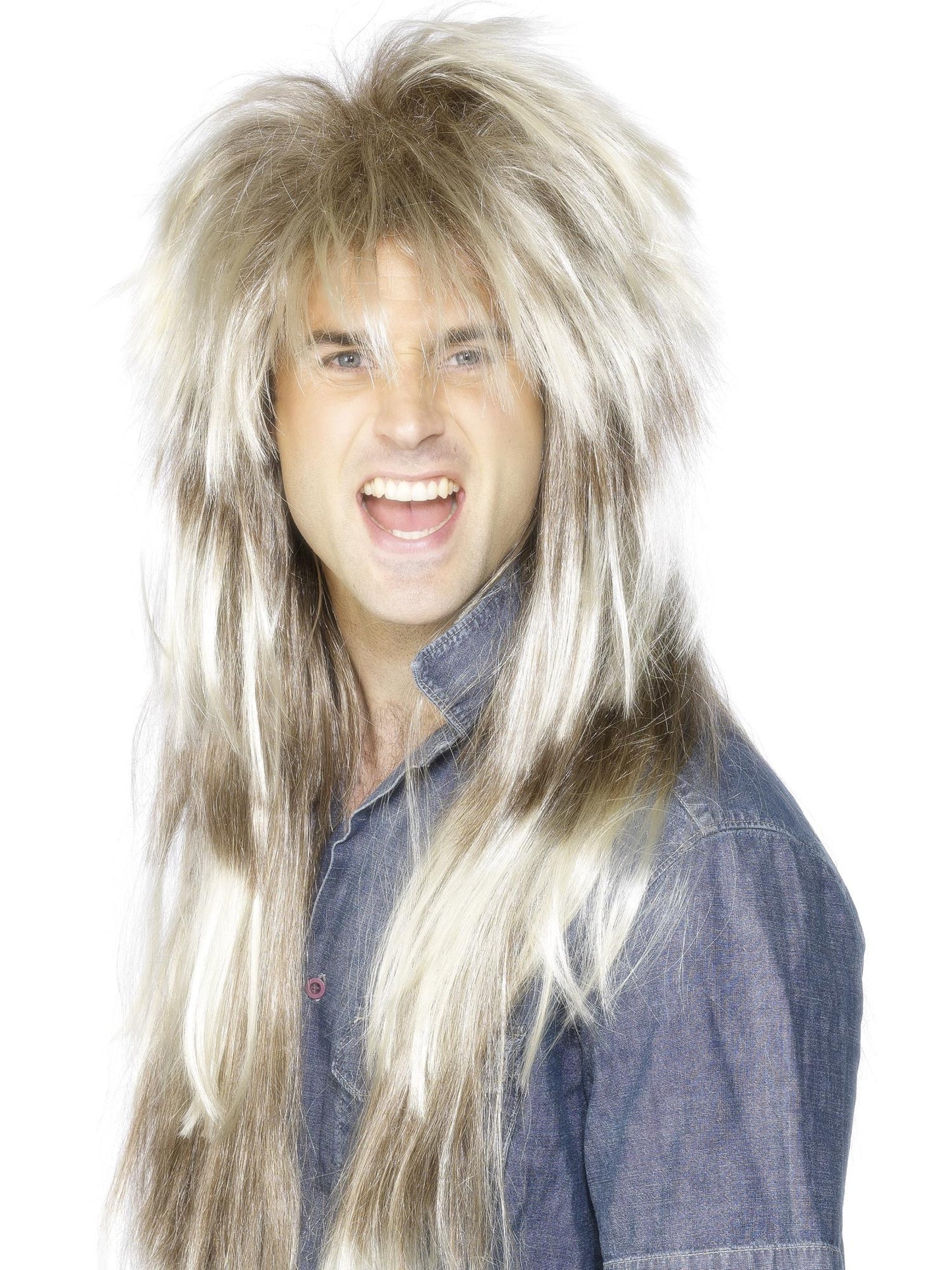 Smiffys 1980S 80s Mega Mullet Wig, Blonde & Brown für Herren