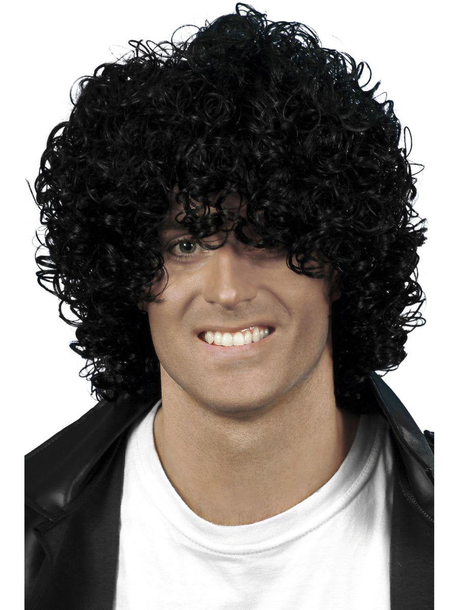 Smiffys Afro Wet Look Wig in Schwarz für Herren