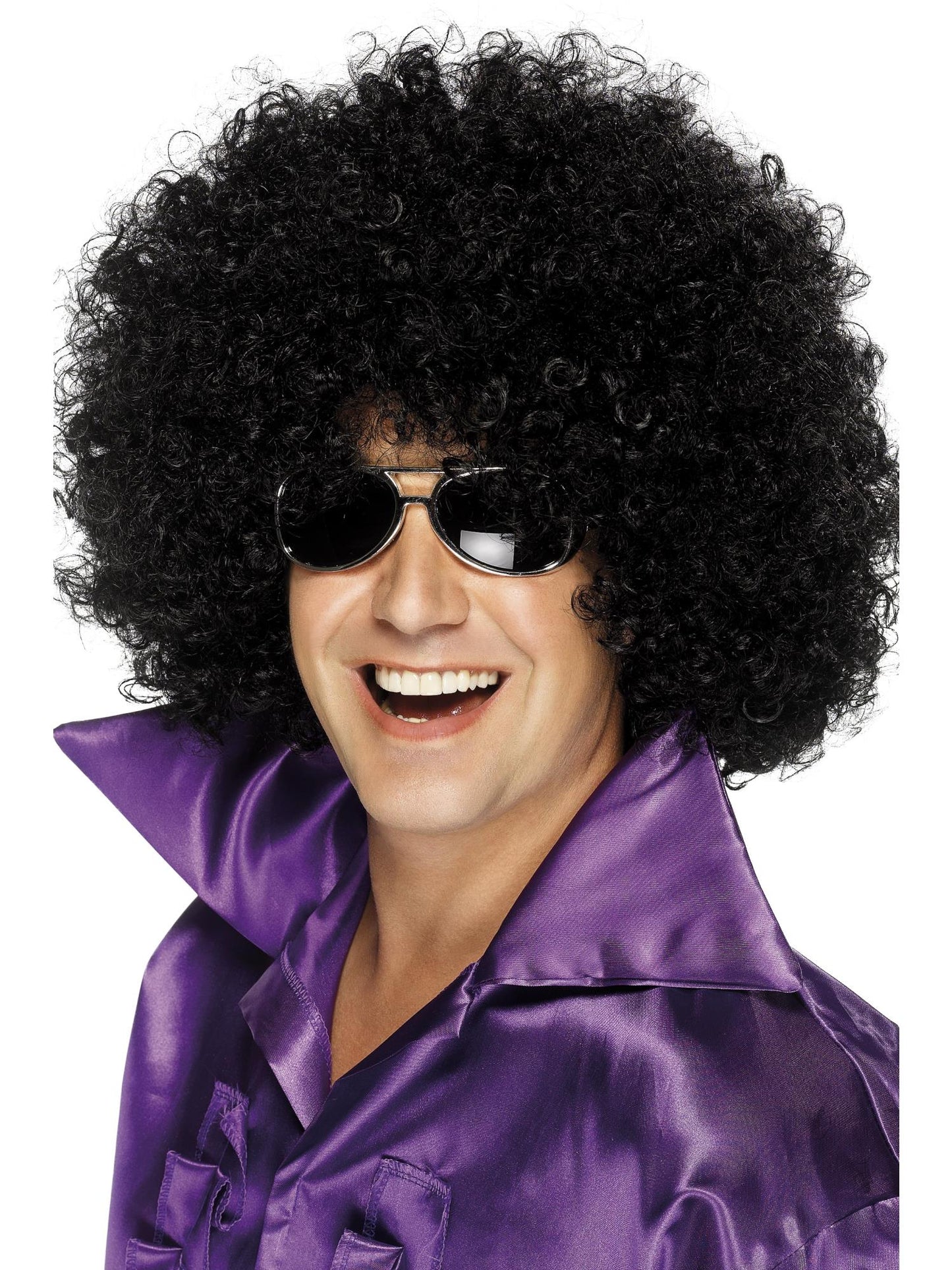 Smiffys Afro Wig, Mega-Huge, Black für Unisex