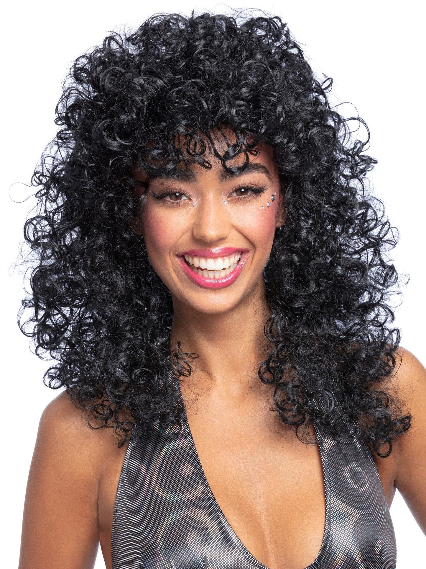 Smiffys Boogie Babe Wig, Black für Damen
