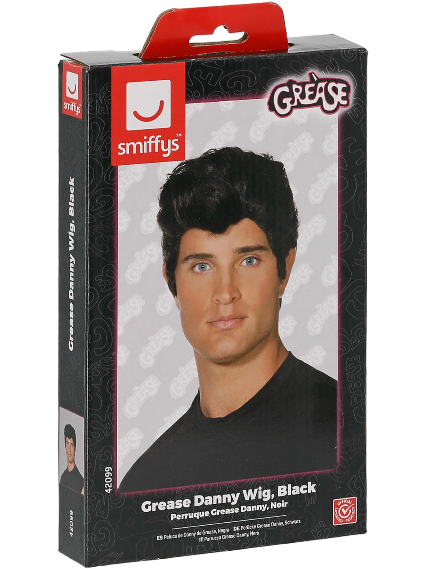 Smiffys Grease Danny Wig, Black für Herren