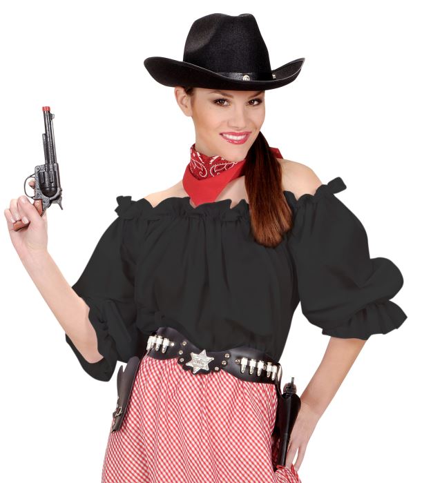 Schwarze Bluse als vielseitiges Kostümzubehör für Fasnacht und Mottoparty