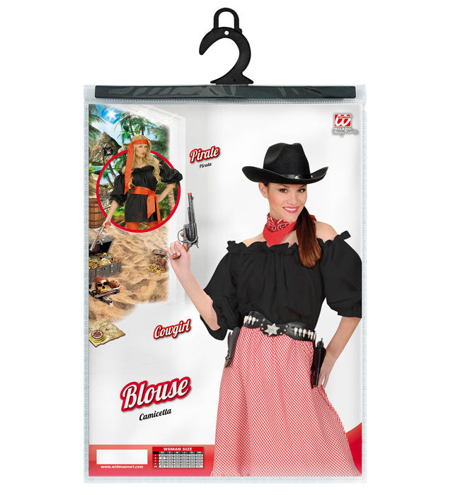 Schwarze Bluse als vielseitiges Kostümzubehör für Fasnacht und Mottoparty