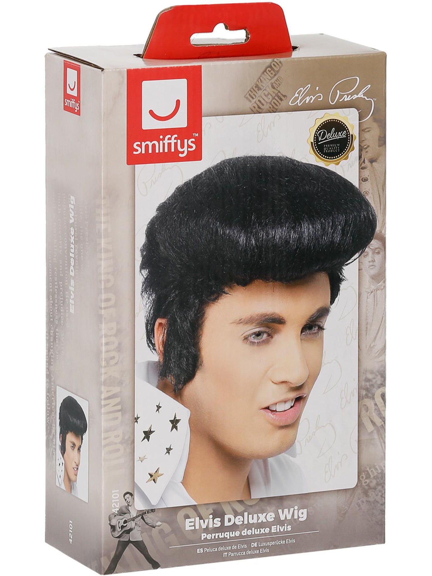 Smiffys Elvis Deluxe Wig, Black für Herren