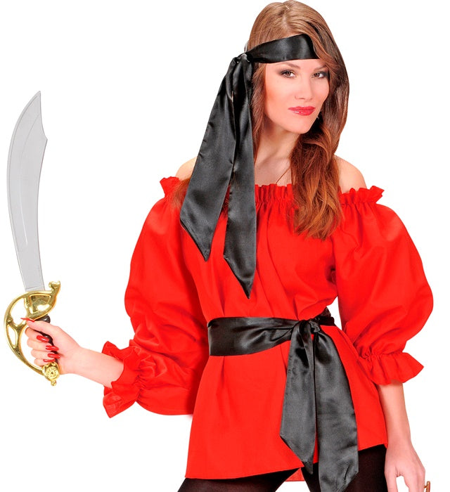 Rote Piratenbluse aus leichter Baumwolle, geeignet für Fasnacht und Karneval
