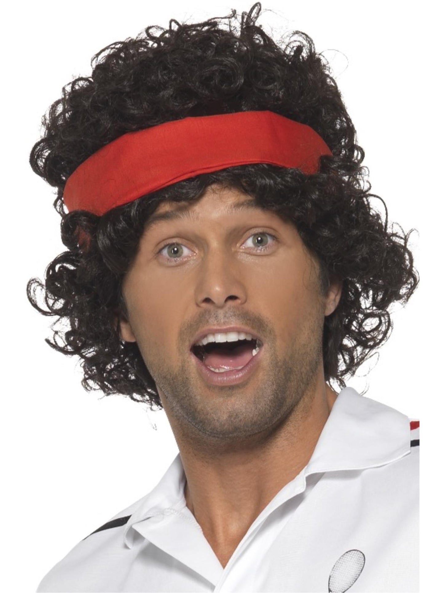 Smiffys 80s Tennis Ace Wig, Brown für Herren