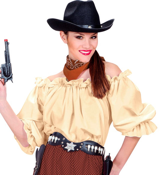 Beige Piratenbluse für Fasnachtskostüm