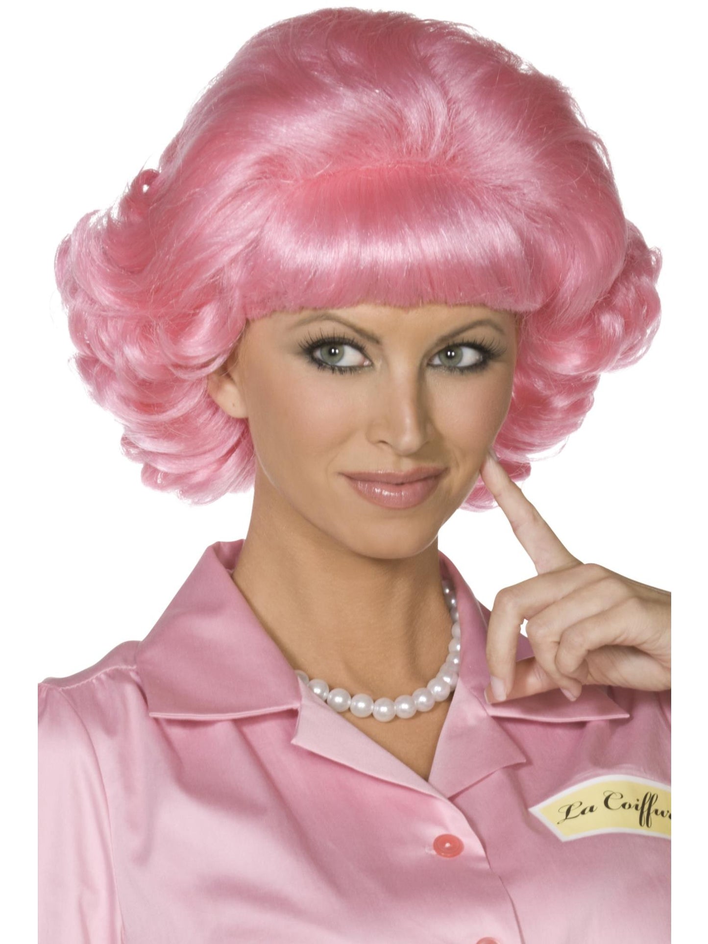 Smiffys Grease Frenchy Wig, Pink für Damen