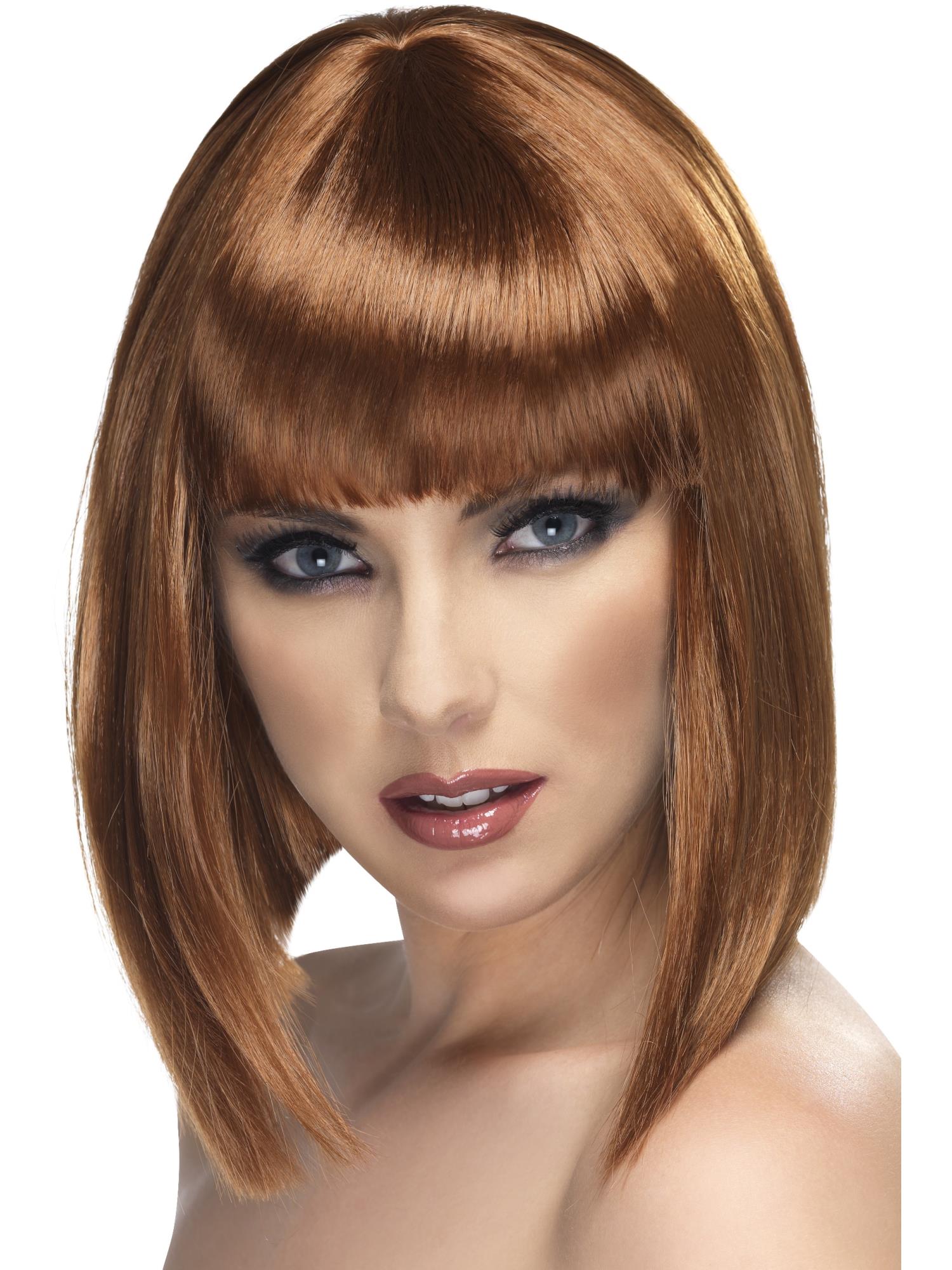Smiffys Glam Wig Blond kurze Damenperücke mit Pony – Rückansicht