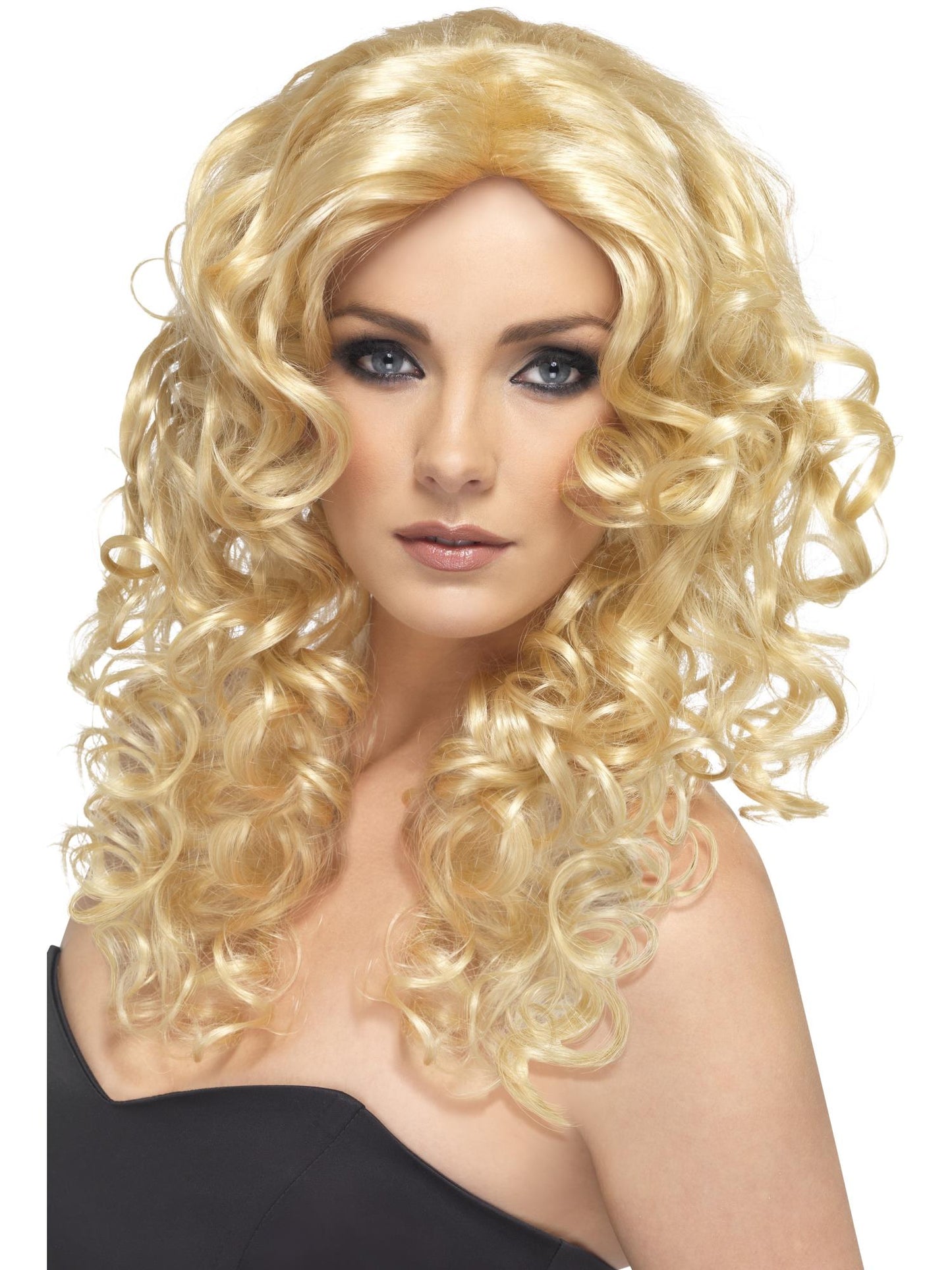 Smiffys Glamour Wig, Black für Damen