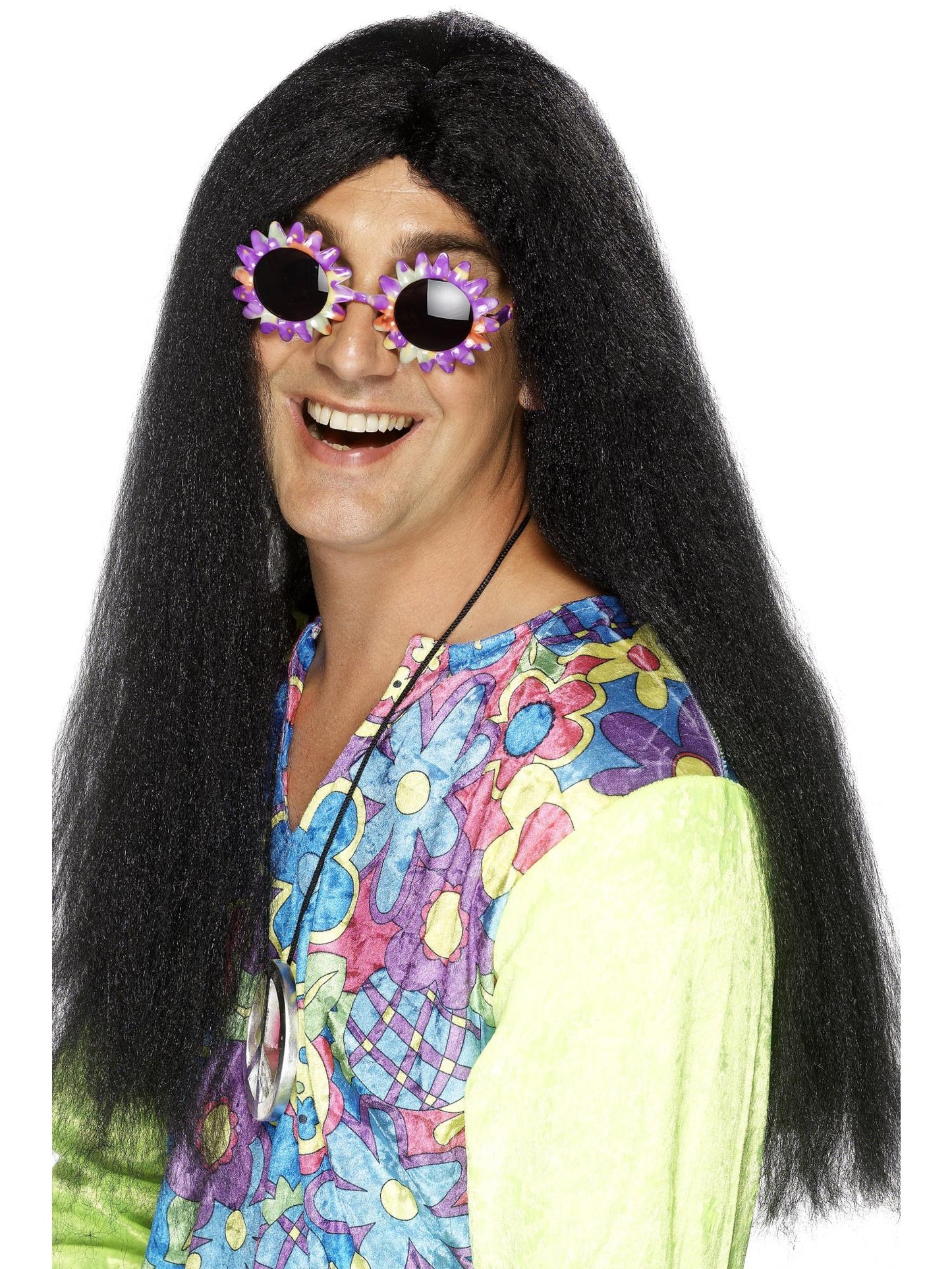 Smiffys Hippy Wig, Black für Herren
