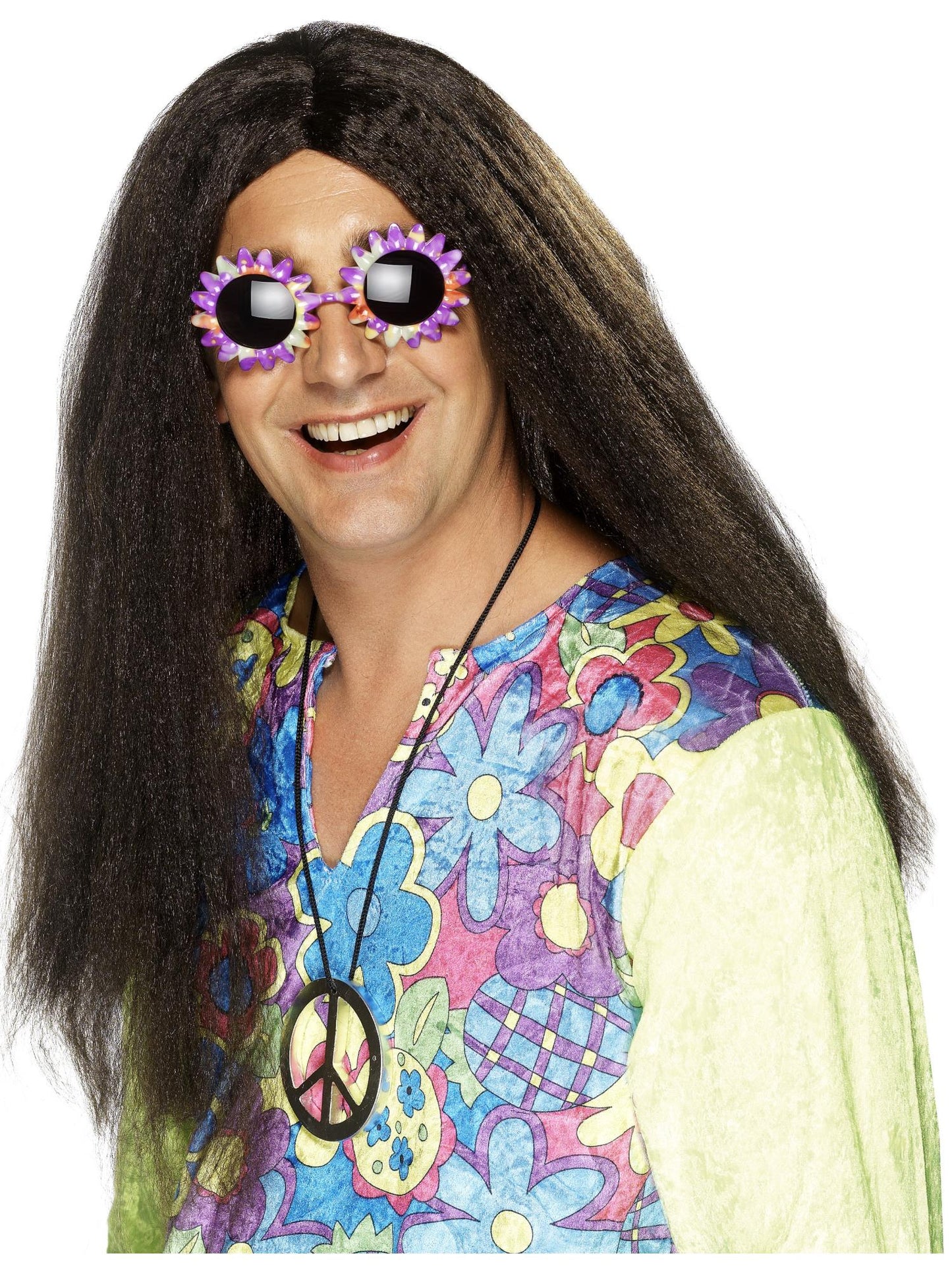 Smiffys Hippy Wig, Black für Herren