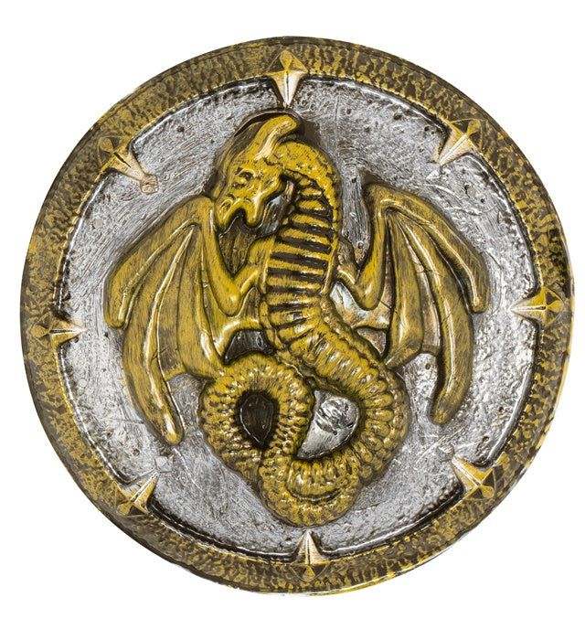 Drachenschild mit Griffen, 48 cm Durchmesser, Fasnachts- und Karnevalszubehör