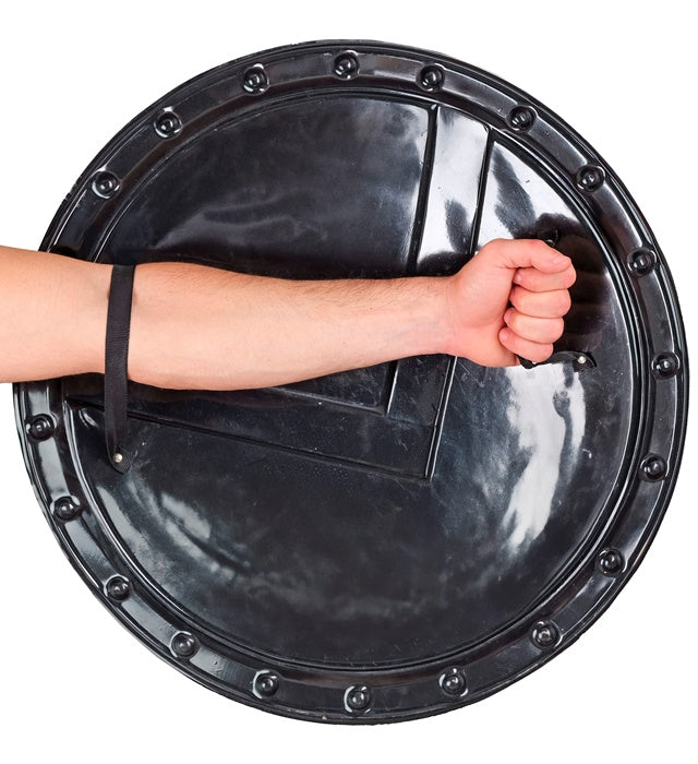 Spartanischer Schild mit Griffen, 60 cm Durchmesser, Kostümzubehör