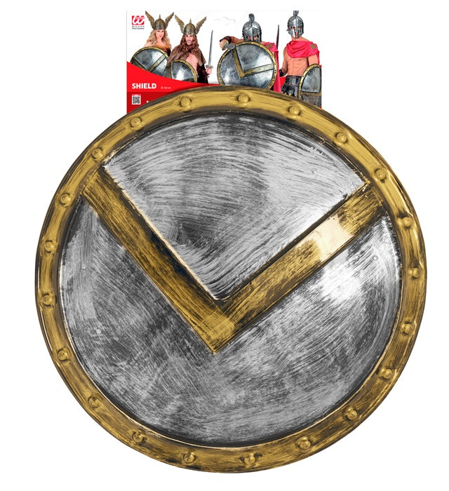 Spartanischer Schild mit Griffen, 60 cm Durchmesser, Kostümzubehör