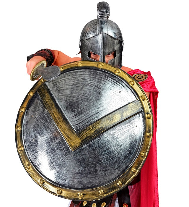 Spartanischer Schild mit Griffen, 60 cm Durchmesser, Kostümzubehör