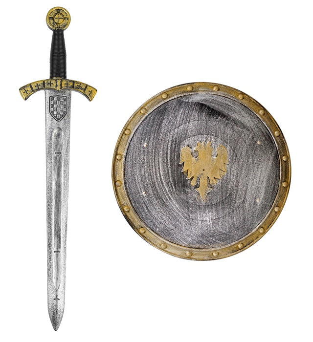 Mittelalterliches Schild und Schwert Set in Ritter-Design