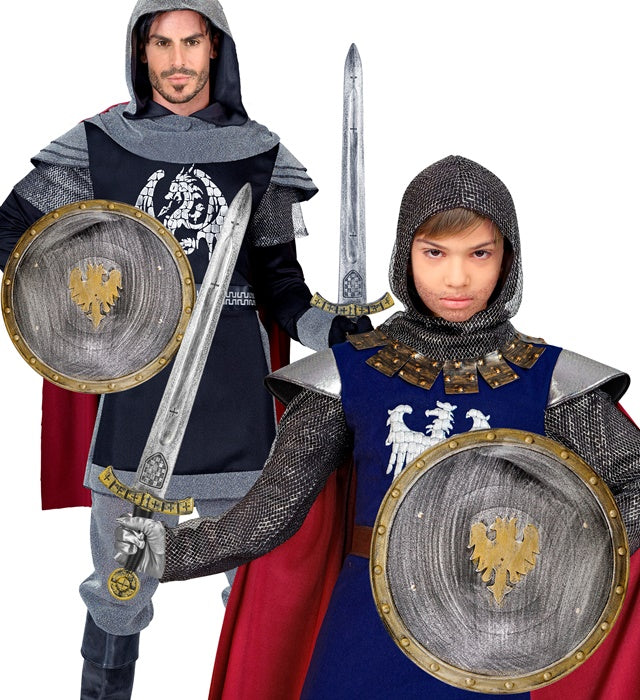 Mittelalterliches Schild und Schwert Set in Ritter-Design