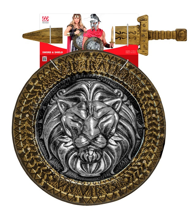 Löwenherz Schild und Schwert Set für Fasnacht und Mottoparty