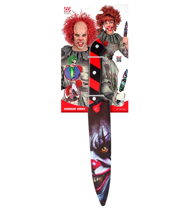 Horror Clown Messer 31 cm als gruseliges Kostümzubehör