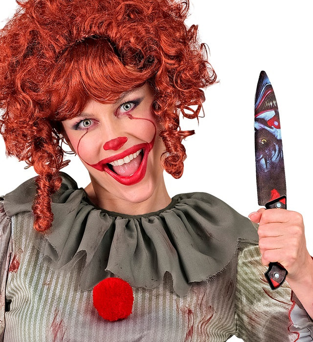Horror Clown Messer 31 cm als gruseliges Kostümzubehör