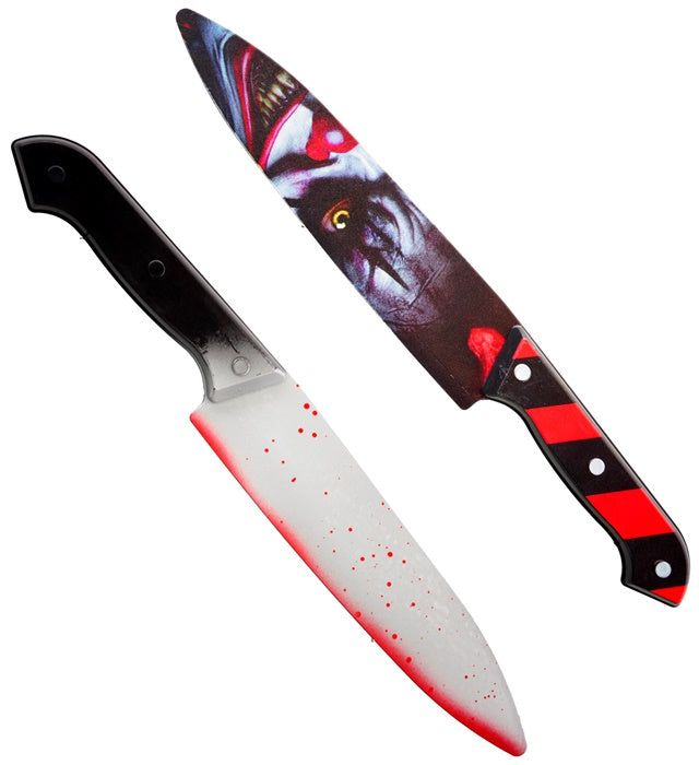 Horror Clown Messer 31 cm als gruseliges Kostümzubehör