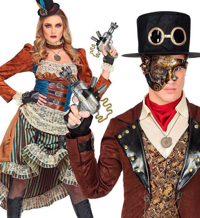 Steampunk Strahlenpistole 25 cm aus Kunststoff mit detailreichem Design