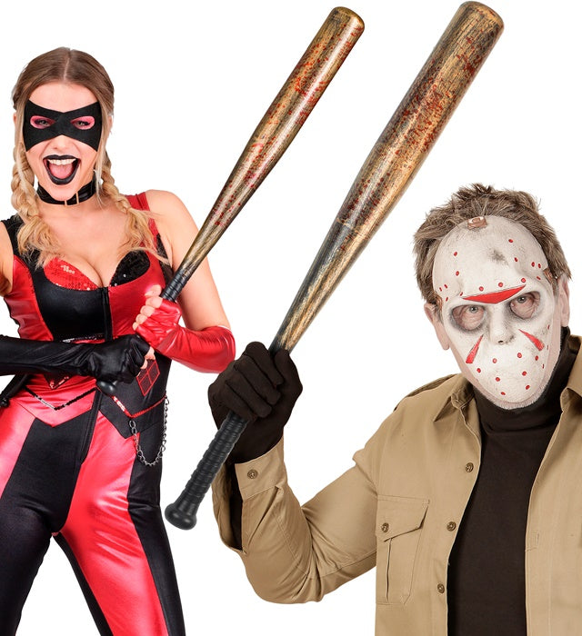 Blutiger Baseballschläger 72 cm mit realistischem Bluteffekt als Halloween-Accessoire