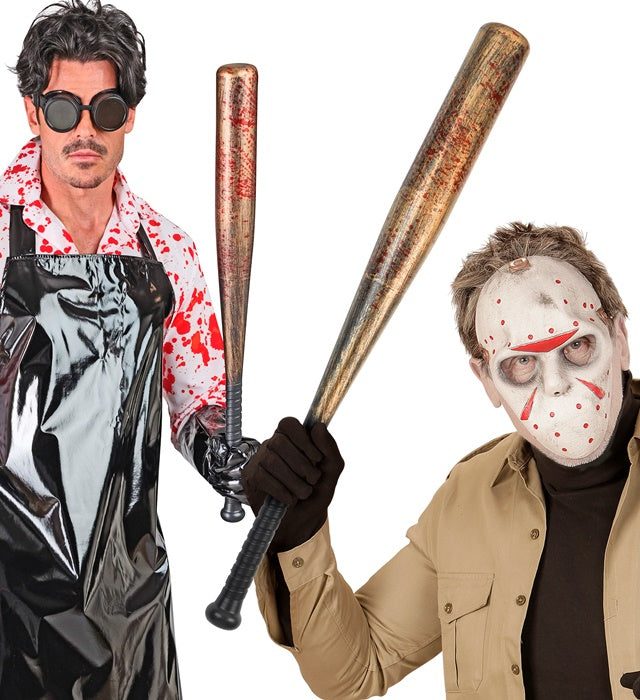 Blutiger Baseballschläger 72 cm mit realistischem Bluteffekt als Halloween-Accessoire