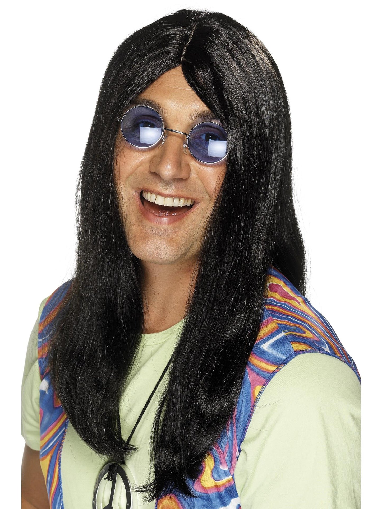 Smiffys Neil Hippy Wig, Black für Herren