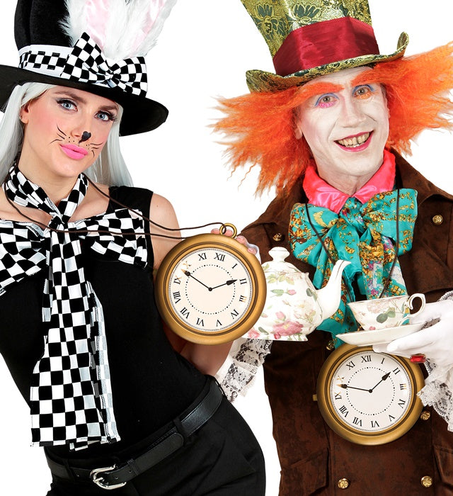 Große Uhren-Halskette 20 cm als auffälliges Fasnacht Accessoire