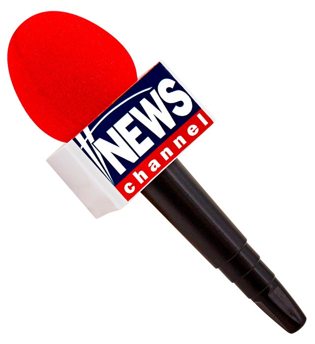 Breaking News Mikrofon 25 cm als Kostümzubehör für Fasnacht und Karneval