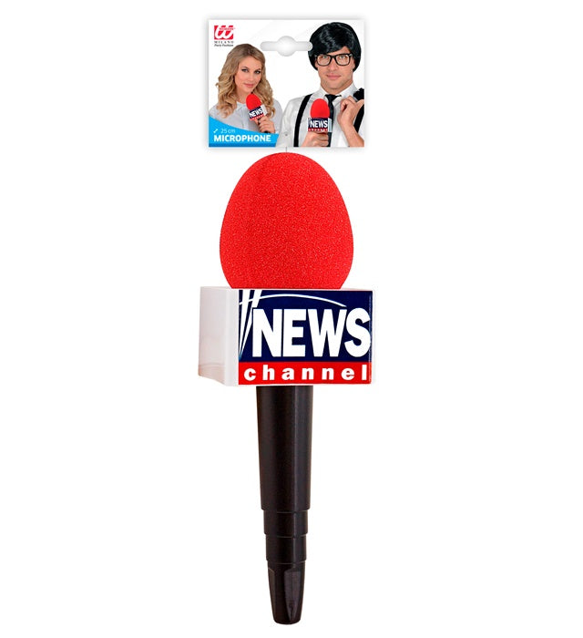 Breaking News Mikrofon 25 cm als Kostümzubehör für Fasnacht und Karneval